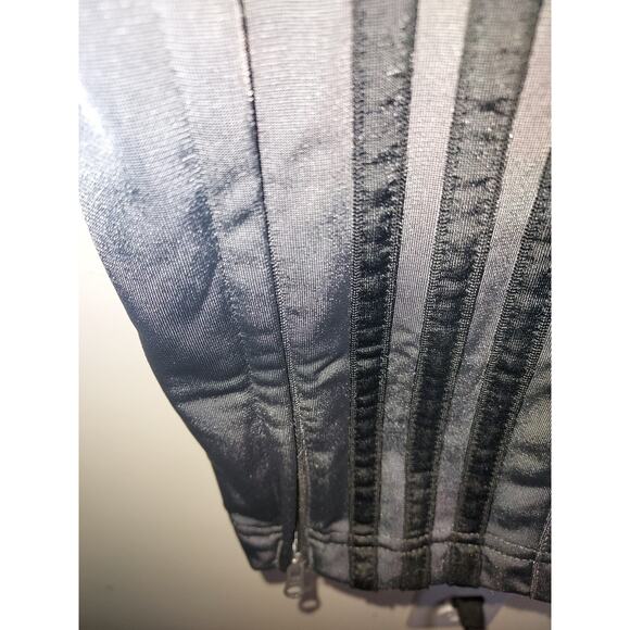 Adidas 3 Stripe Men's XL Sweatpants Straight Leg Athletic Zippered Ankles Gray - Picture 5 of 11